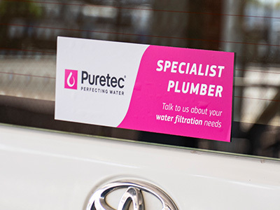 Puretec Specialist Plumber sticker for Vans